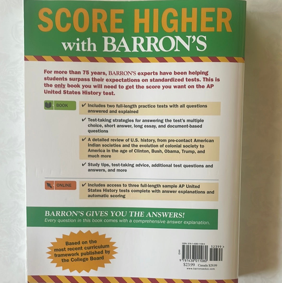 Barron's AP United States History, 4th Edition: With Bonus Online Tests (Barron's Test Prep)