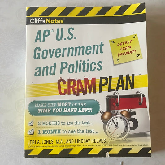 CliffsNotes AP U.S. Government and Politics Cram Plan - First Edition