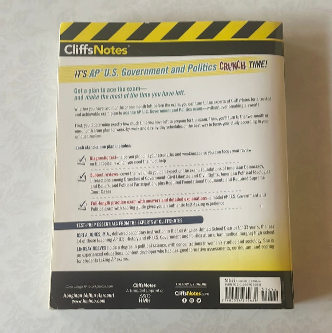 CliffsNotes AP U.S. Government And Politics Cram Plan - First Edition ...